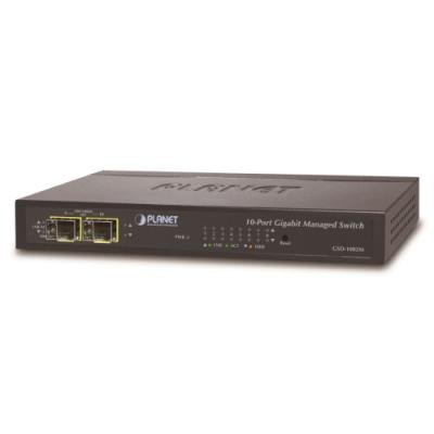 PLANET GSD-1002M gigabit L2/L4 switch 8x TP, 2x SFP, DC/PoE-in, fanless