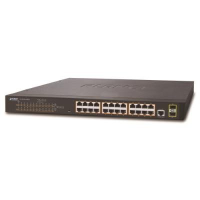 PLANET GS-4210-24P2S PoE switch L2/L4, 24x 1000Base-T, 2x SFP, Web/SNMPv3, VLAN,ext 10Mb/s, 802.3at-300W