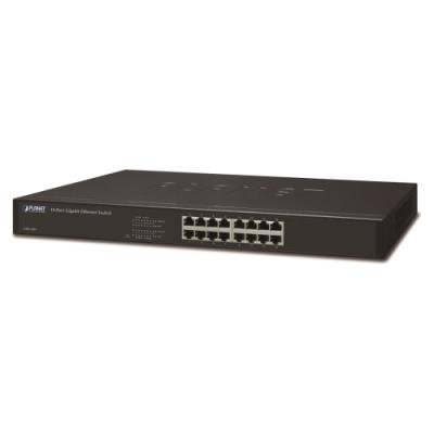 PLANET GSW-1601 Switch 16x 10/100/1000, kov, rackmount, fanless