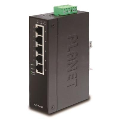 IP30 Slim type 5-Port Industrial Gigabit Ethernet Switch (-40 to 75 degree C)