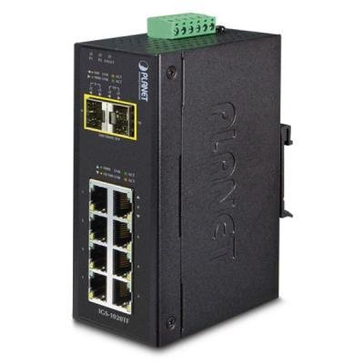 PLANET IGS-1020TF Industrial Switch 8x 10/100/1000T, 2x 100/1000X SFP, -40~+75°C