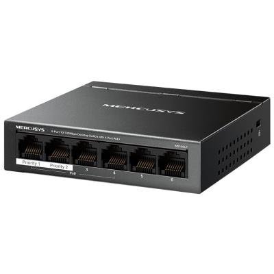 TP-Link Mercusys MS106LP Switch 6-Port, 4x 10/100 Mbps PoE+, 2x LAN, 802.3af/at, 40 W