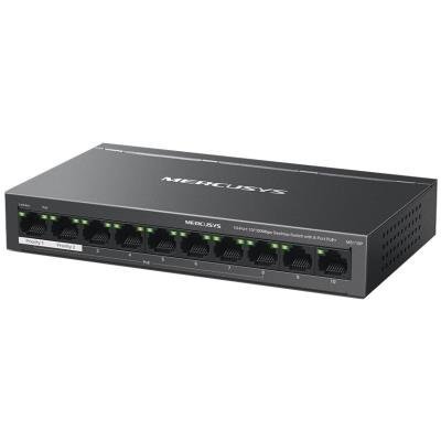 TP-Link Mercusys MS110P Switch 10-Port, 8x 10/100 Mbps PoE+, 2x LAN, 802.3af/at, 65 W