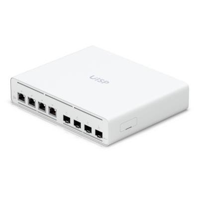 Ubiquiti UISP Switch Plus - 4x 2.5GbE, 4x SFP+, fanless, 4x PoE Out 27V (PoE budget 160 W)