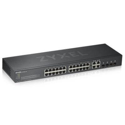 Zyxel GS1920-24v2, 28-port Gigabit WebManaged switch: 24x Gigabit metal +  4x Gigabit combo (metal/SFP), IPv6