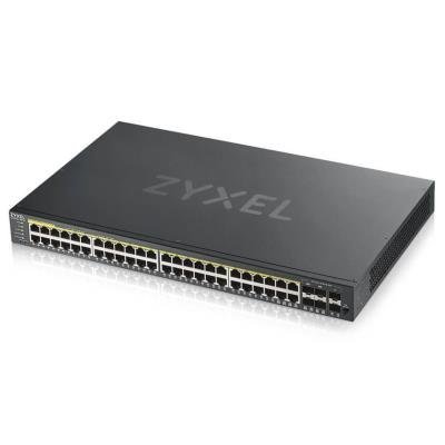 Zyxel GS1920-48HPV2   52-port Gigabit WebManaged PoE Switch, 48x gigabit RJ45, 4x gigabit RJ45/SFP, 2x SFP, 375W pro PoE