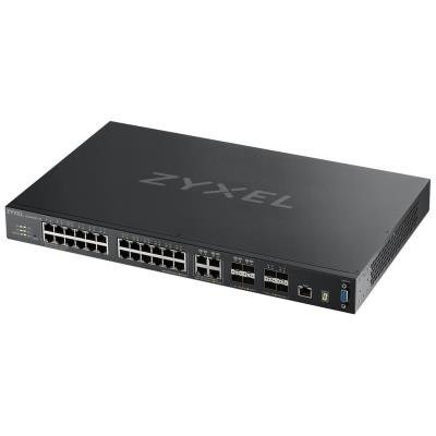 ZyXEL XGS4600-32 L3 Managed Switch, 28 port Gig, 4 dual pers. and 4x 10G SFP+, stackable, dual PSU