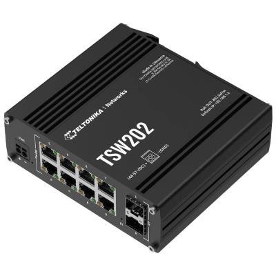 Teltonika TSW202 industrial L2 managed switch 8x port PoE+, 2x SFP