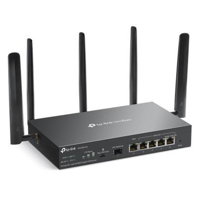 TP-Link ER706W-4G Omada VPN Router, 1x Nano SIM slot (4G+ Cat6), WiFi 6 2402 Mbps  5GHz + 574 Mbps  2.4GHz, 1x SFP GWAN/