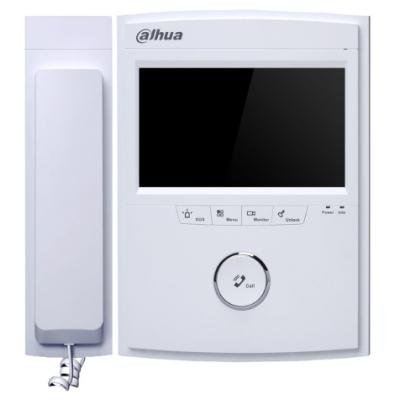 ROZBALENÉ - Bytový monitor IP, dotykový TFT 7", PoE, paměť, připojení IP kamer, handset, bílý, CZ