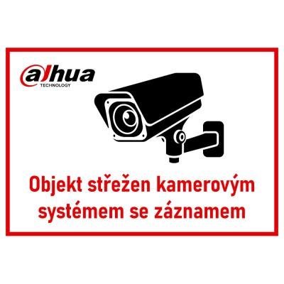 Dahua Bezpečnostní tabulka (samolepka) pro kamerové systémy, bílá, 140x100mm