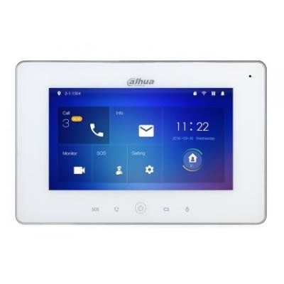 ROZBALENÉ - Bytový monitor IP, dotykový TFT 7", PoE 802.3af ,paměť, připojení IP kamer,alarm out, wifi, bílá,CZ