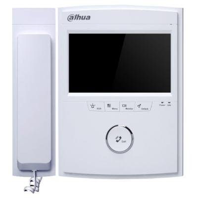 DAHUA Bytový monitor IP, dotykový TFT 7", PoE, paměť, připojení IP kamer, handset, bílý, CZ