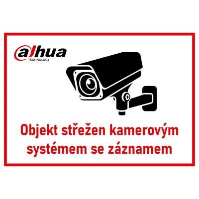 Dahua Bezpečnostní tabulka (samolepka) pro kamerové systémy, bílá, 210x150mm
