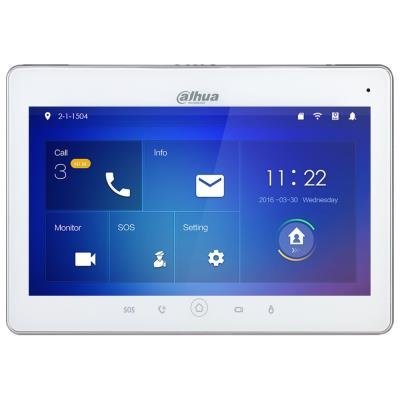 Dahua Bytový monitor IP/ touch 10" 1024x600/ Ethernet+WiFi/ PoE 802.3af/ paměť/ CZ menu/ bílý