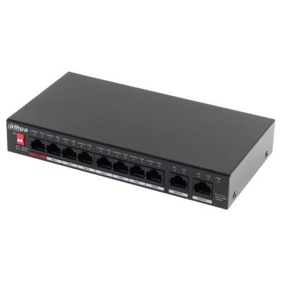 Dahua PoE switch 10x GbE, 1x PoE 90W 802.3bt + 7x PoE 802.3at, celkem PoE 96W, extend mód 10Mb@250m