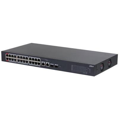 Dahua PoE switch 24x 100Mb + 2x SFP 1Gb, PoE 802.3af/at/bt/Hi-PoE 375W, cloud správa