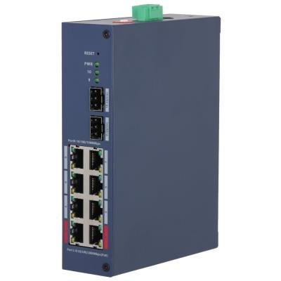 Dahua PoE switch 8x 1Gb + 2x SFP 1Gb, 2x PoE 802.3bt 90W + 6x PoE 802.3af/at 30W, celkem PoE 110W, DIN