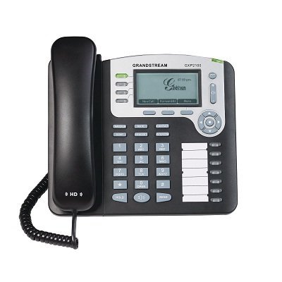 Grandstream GXP-2100/ VoIP telefon/ LCD display/ 4x SIP/ 2x LAN/ PoE/ SRTP/ TLS/ 5x konference/ 3 prog. tlačítka/