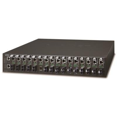 MC-1610MR48, 16 slotů, šasi konvertorů, Web/SNMP