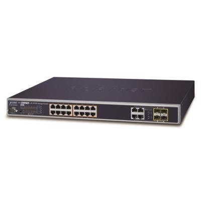 WGSW-20160HP PoE switch 16x TP + 4x TP/SFP 1000Base-T, Web/SNMPv3, L3, IGMPv3, IPv6, 802.3at-230W