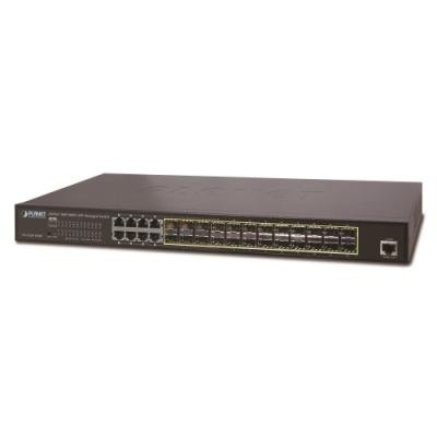 GS-5220-16S8CR L2/L3 switch 24x SFP(DDM) 100/1000Base-X, 8x 1000Base-T, AC+DC, Web/SNMP, QoS, IPv6
