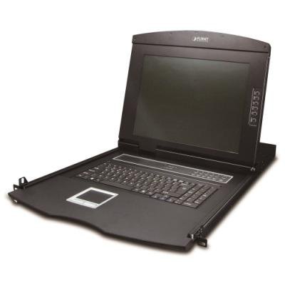 KVM-210-08M, KVM konzole s LCD 17", ovládání 8x PC, PS2/USB, 1U/19" instalace, touchpad