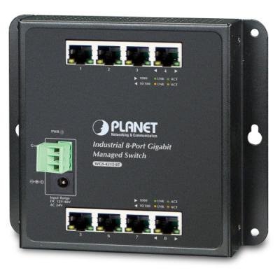 WGS-4215-8T nástěnný switch 8x1000B-T, správa Web/SNMP, DIN,IP30, -40~75°C, dual DC,fanless