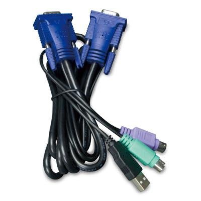 KVM-KC1-3m KB/Video/Mouse kabel s USB pro KVM řady 210, integrovaný převodník USB-PS/2