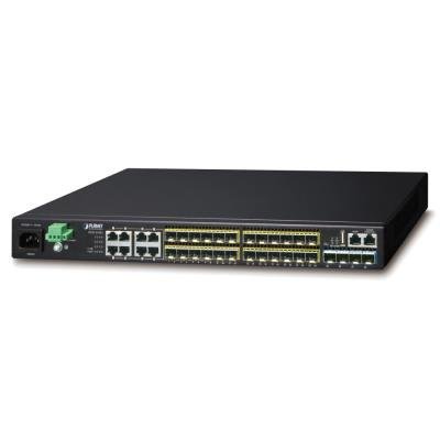 Planet XGS3-24242 (v3) L3 switch, 24x SFP, 8x RJ-45, 4x 10G SFP+, DDM, IP/HW stack, RIP/OSPF/BGP/VRRP, AC+DC
