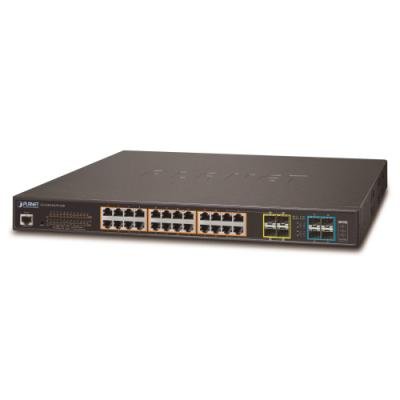 Planet GS-5220-24UPL4XR, Smart Ultra PoE switch 24x TP,4x SFP, 4x SFP+ 10G, Web/ONVIF, 802.3bt-600W,AC+DC