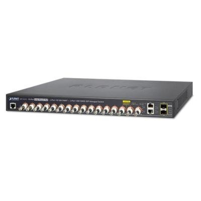 LRP-1622CS, COAX PoE switch, 16x 100Base-TX, 2x SFP/TP, IEEE802.3at, Web/SNMPv3, IGMPv3, QoS, VLAN