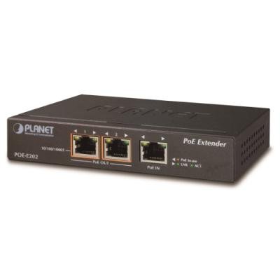 POE-E202, PoE gigabit ethernet extender, 1+2x 1000Base-T, IEEE802.3at (25W), ESD+EFT