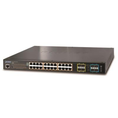 Planet SGS-5220-24P2X PoE switch 24x 1000Base-T,4x SFP,2x 10Gbit SFP+,stohování 10Gb, Web/SNMPv3,DDM, 440W