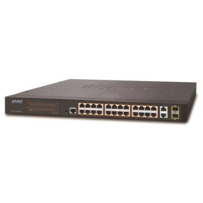 FGSW-2624HPS PoE switch 24x 100-TX, 2x 1000-T/SFP, Web/SNMP, STP/RSTP, IGMPv2, 220W