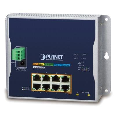 Planet WGS-5225-8P2S průmyslový/nástěnný L2/L3 switch, 8x 1Gb, 2x 2.5G SFP, 8x PoE 802.3at/af 240W, -40~75°C