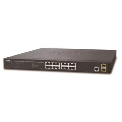 Planet GS-4210-16T2S L2 switch, 16x 1Gb, 2x 1Gb SFP, QoS, fanless