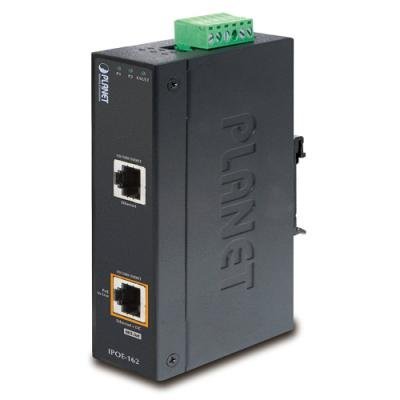 Planet IPOE-162 PoE injektor IEEE802.3at, 30W, Gigabit, DIN, IP30, -40~75°C, 12-48VDC