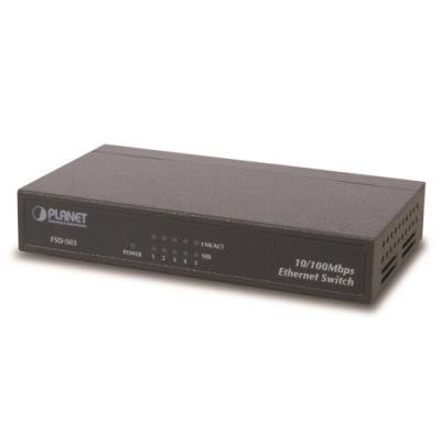 FSD-503 switch 5x 10/100Base-TX, 10", kov, fanless