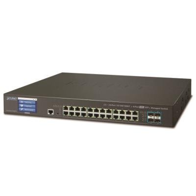 PLANET GS-5220-24T4XV, L3 Smart switch 24xGb, 4x SFP+ 10Gbase-X, Web/LCD+ONVIF,