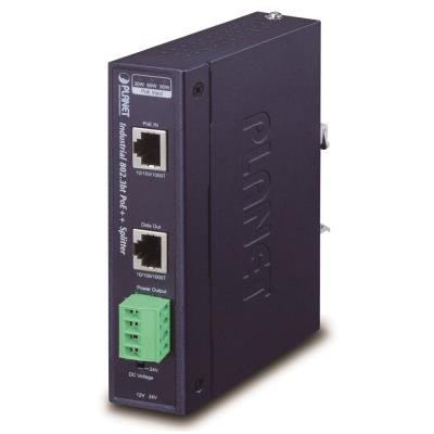 Planet IPOE-173S, Ultra PoE průmyslový splitter 802.3bt do 70W, výstup 12V/24VDC, 1Gb, DIN, IP30, -40~75st., PoH