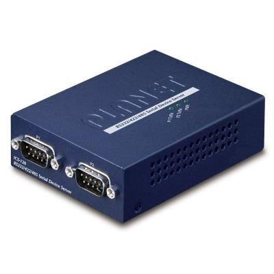 PLANET konvertor RS-232/422/485 na IP, 2x COM, 100Mb, -10~+60°C, SNMP+Telnet