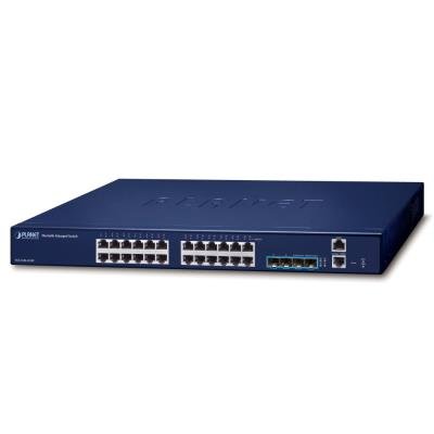 PLANET SGS-5240-24T4X L2/L3 switch, 24x 1GE, 4x 10G SFP+, stohování, fanless