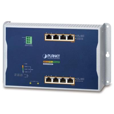 Planet WGS-4215-8HP2S nástěnný L2/L4 PoE switch, 8x1Gb+2xSFP, extend mód 10Mb, PoE 802.3bt 95/360W, -40~75°C, fanless