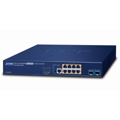 Planet GS-6320-8P2X L3 PoE switch 8xGE, 2x 10G SFP+, PoE 802.3at 30/120W, IPstack