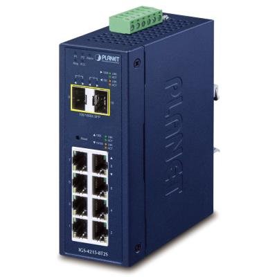 Planet IGS-4215-8T2S průmyslový L2 switch 8x 1Gb TP + 2x SFP, VLAN, IP30, -40 až 75°C, SNMP, 9-48VDC/24VAC