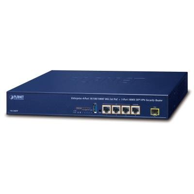 PLANET VR-300FP Enterprise router/firewall VPN/VLAN/QoS/HA/AP kontroler, 2x WAN (SD-WAN), 3x LAN, 1x SFP, 4x PoE 802.3at