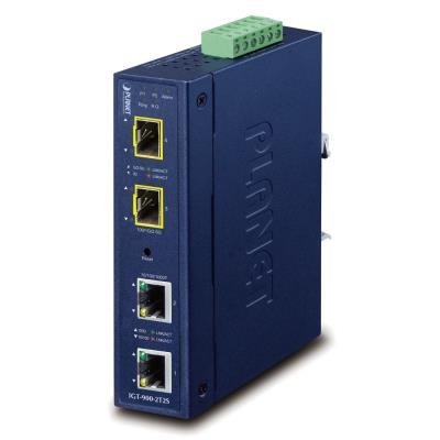 Planet IGT-900-2T2S IP30 průsmyslový konvertor 2x 1000Base-T,2x SFP port, SNMP, VLAN, Backup Link, -40až+75st, 9-48VDC