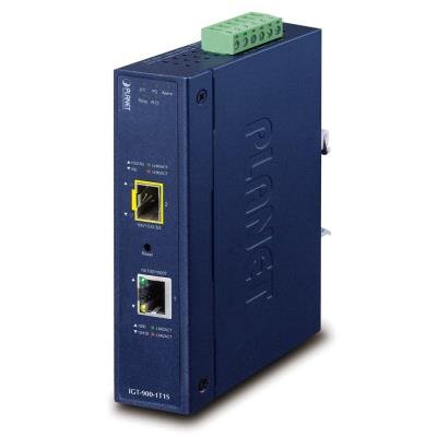 Planet IGT-900-1T1S IP30 průsmyslový konvertor 1x 1000Base-T, 1x SFP port, SNMP, VLAN, -40až+75st, 9-48VDC