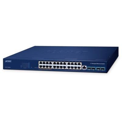 Planet GS-6311-24HP4X switch L3, 24x1GE, 4x10G SFP+, PoE 802.3bt 480W